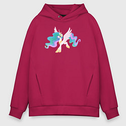 Толстовка оверсайз мужская Принцесса Селестия из My Little Pony в кино, цвет: маджента