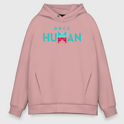 Толстовка оверсайз мужская Once human logo, цвет: пыльно-розовый