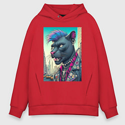 Мужское худи оверсайз Чувак пантера панк житель Нью-Йорка - нейросеть