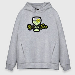 Мужское худи оверсайз Жим и тоник