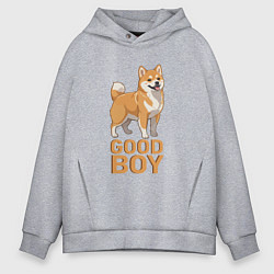 Мужское худи оверсайз Собака акита-ину