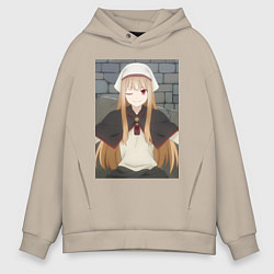 Мужское худи оверсайз Волчица и пряности Холо в платке