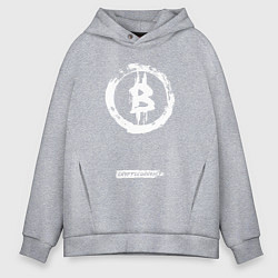 Мужское худи оверсайз Биткоин белый - криптовалюта