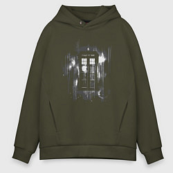 Толстовка оверсайз мужская Tardis grey, цвет: хаки