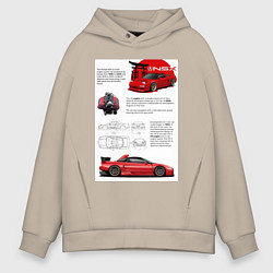 Мужское худи оверсайз Honda nsx