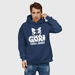 Толстовка оверсайз мужская Goro cuddly carnage logo, цвет: тёмно-синий — фото 2