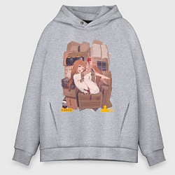 Мужское худи оверсайз Волчица и пряности Холо арт