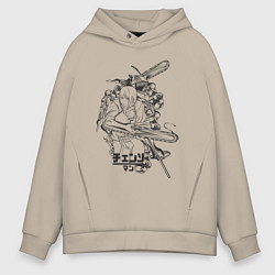 Мужское худи оверсайз Человек-бензопила Денджи Макима