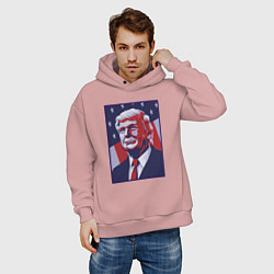 Толстовка оверсайз мужская Дональд Трамп, цвет: пыльно-розовый — фото 2