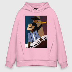 Мужское худи оверсайз Музыкант джаз