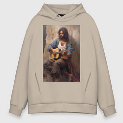 Мужское худи оверсайз Моряк гитарист
