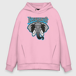 Толстовка оверсайз мужская Elephants team, цвет: светло-розовый