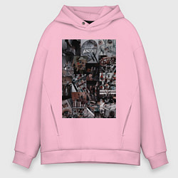 Мужское худи оверсайз Художник коллаж