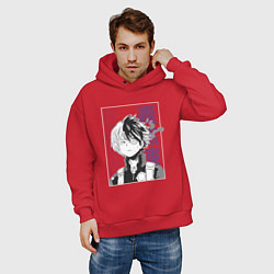 Толстовка оверсайз мужская Моя геройская академия Шото Тодороки, цвет: красный — фото 2