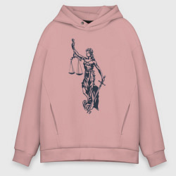 Мужское худи оверсайз Фемида правосудие