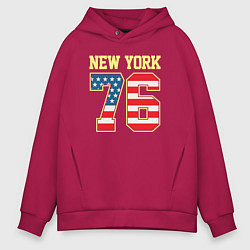 Толстовка оверсайз мужская New York 76, цвет: маджента