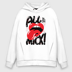 Толстовка оверсайз мужская The Rolling Stones all Mick, цвет: белый