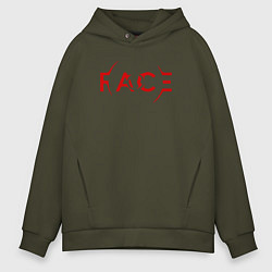 Толстовка оверсайз мужская BTS Face, цвет: хаки