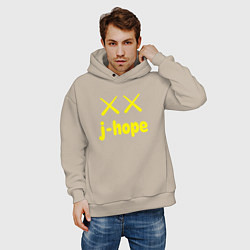 Толстовка оверсайз мужская BTS j-hope, цвет: миндальный — фото 2