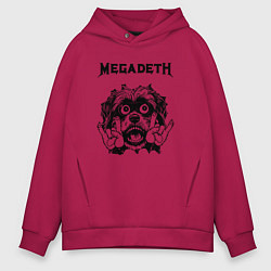 Толстовка оверсайз мужская Megadeth - rock dog, цвет: маджента