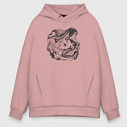 Мужское худи оверсайз Неземная абстрактная форма