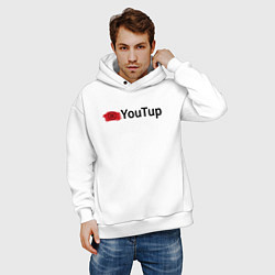 Толстовка оверсайз мужская Youtup youtube, цвет: белый — фото 2