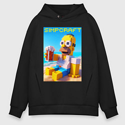 Мужское худи оверсайз Minecraft and Simpsons collaboration - ai art