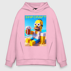 Мужское худи оверсайз Minecraft and Simpsons collaboration - ai art