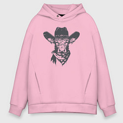 Мужское худи оверсайз Корова ковбой