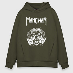 Мужское худи оверсайз Manowar rock dog