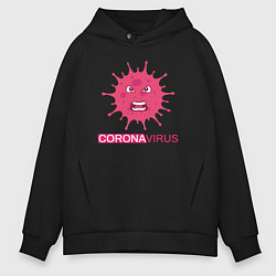 Мужское худи оверсайз Pink coronavirus