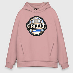 Толстовка оверсайз мужская Greece, цвет: пыльно-розовый