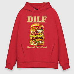 Мужское худи оверсайз DILF damn I love foods