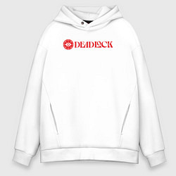 Мужское худи оверсайз Deadlock red logo