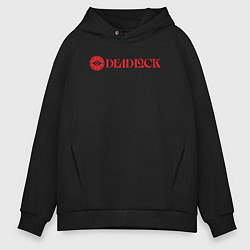 Мужское худи оверсайз Deadlock red logo