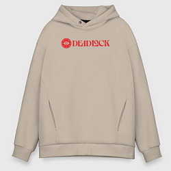 Мужское худи оверсайз Deadlock red logo