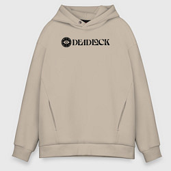 Мужское худи оверсайз Deadlock white logo