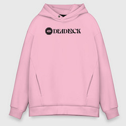 Мужское худи оверсайз Deadlock white logo