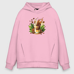 Мужское худи оверсайз Стакан кофе с молоком