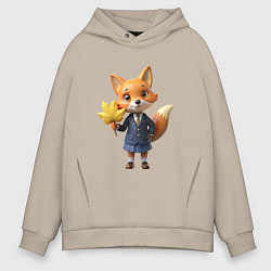 Мужское худи оверсайз Лисичка в школьной форме