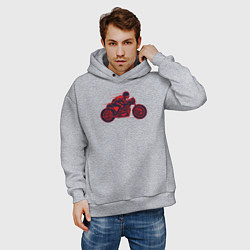 Толстовка оверсайз мужская Speedy biker, цвет: меланж — фото 2