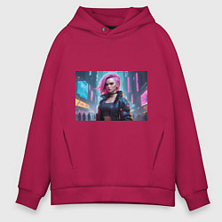 Мужское худи оверсайз Cyberpunk 2077 a girl