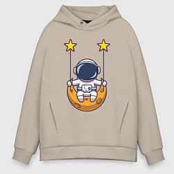Мужское худи оверсайз Космонавтик на качелях