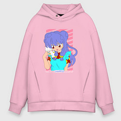 Мужское худи оверсайз Ранма - shampoo anime girl