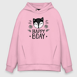 Мужское худи оверсайз Лисёнок с днём рождения