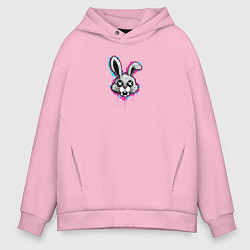 Мужское худи оверсайз Заяц злой монстр