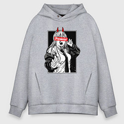 Мужское худи оверсайз Пауэр - манга Человек-бензопила