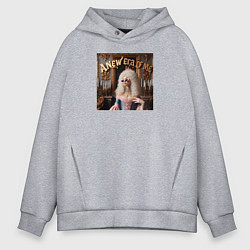 Мужское худи оверсайз Девушка с белыми волосами и в солнечных очках