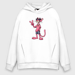 Мужское худи оверсайз Розовая пантера в солнечных очках