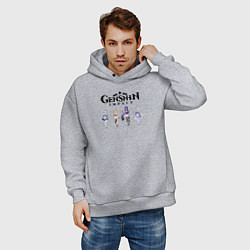 Толстовка оверсайз мужская Героини genshin impact ero, цвет: меланж — фото 2